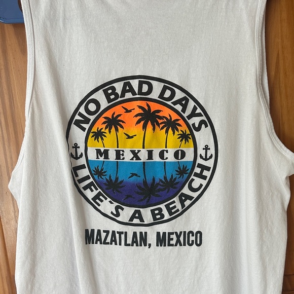White Tank Top with Mazatlan Mexico Logo washed never wore - Picture 4 of 6